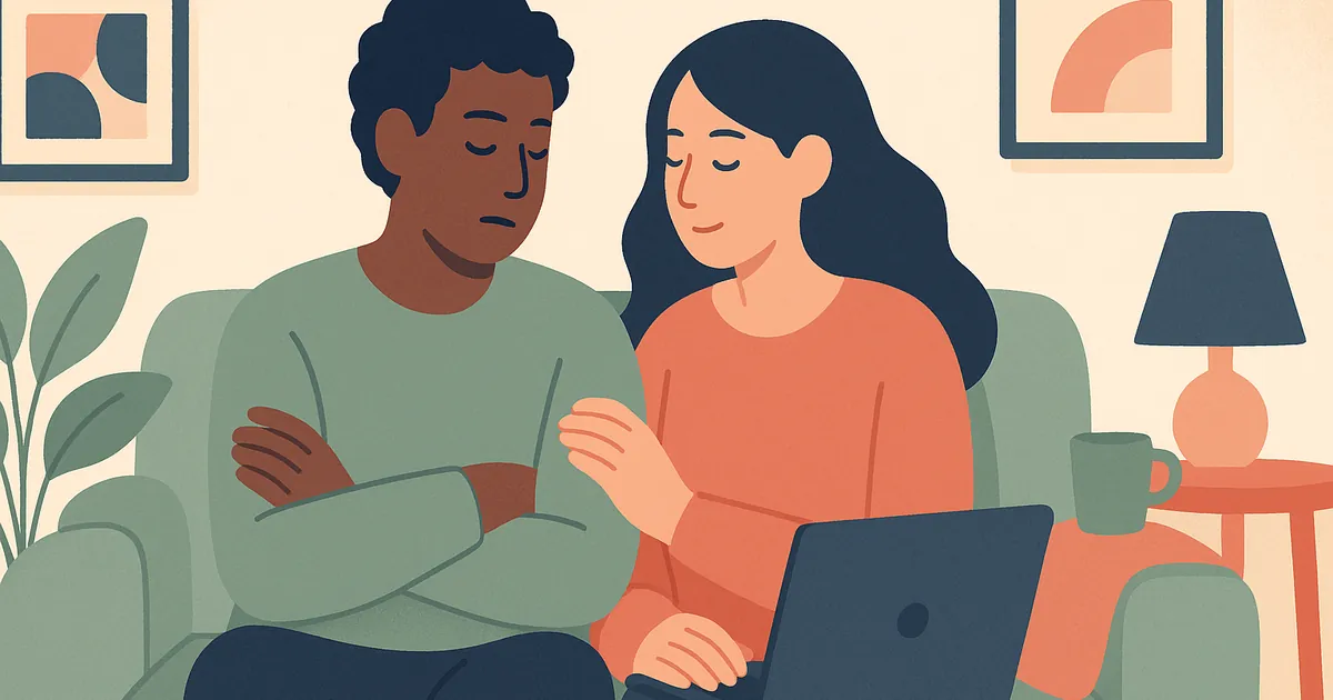 Illustration of Avoidant vs Confrontational Conflict Styles — Balance Together relationship coaching for couples and partners