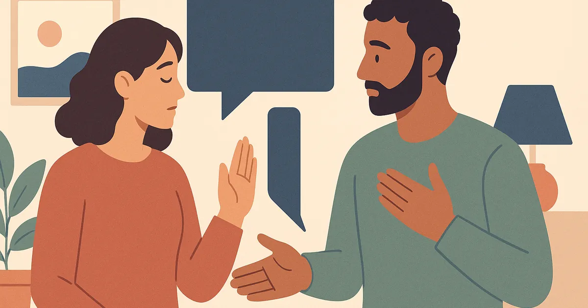 Illustration of Setting Boundaries in Relationships: How to Communicate Your Needs Without Guilt — Balance Together relationship coaching for couples and partners