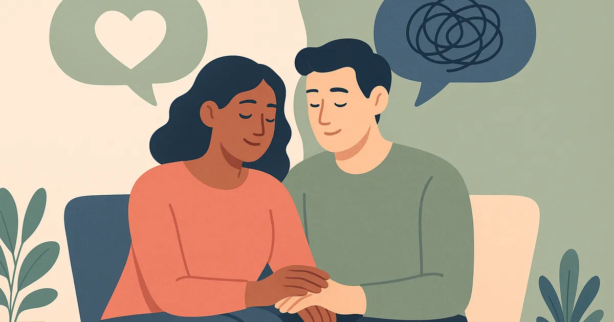 Illustration of Healthy Communication vs Toxic Communication — Balance Together relationship coaching for couples and partners