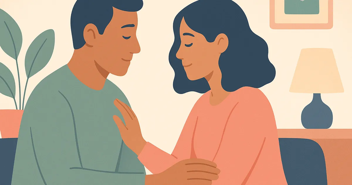 Illustration of How to Reconnect After Distance: Rebuilding Emotional Intimacy When Life Pulls You Apart — Balance Together relationship coaching for couples and partners