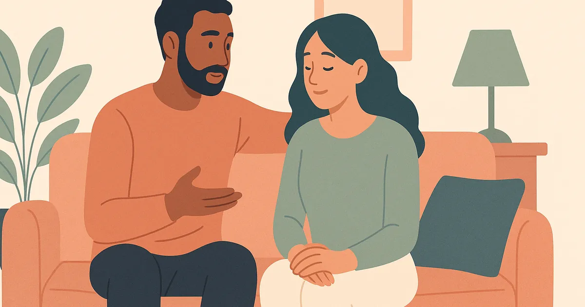 Illustration of Trust Conversations for Couples: How to Rebuild and Strengthen Trust Through Honest Communication — Balance Together relationship coaching for couples and partners