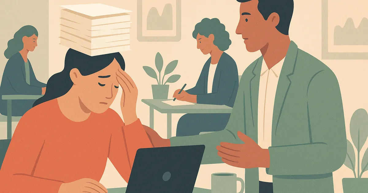 Illustration of Mental Load and Burnout in Couples — Balance Together workplace mental load coaching for employees and teams