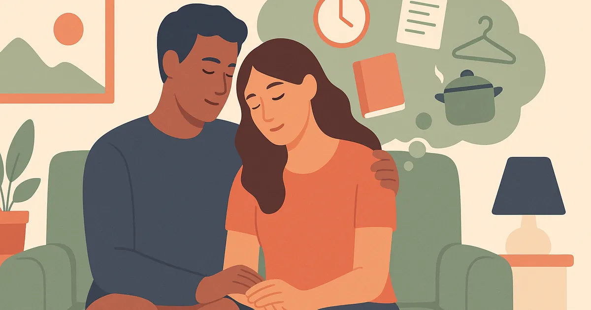 Illustration of Mental Load and Decision Fatigue — Balance Together relationship coaching for couples and partners