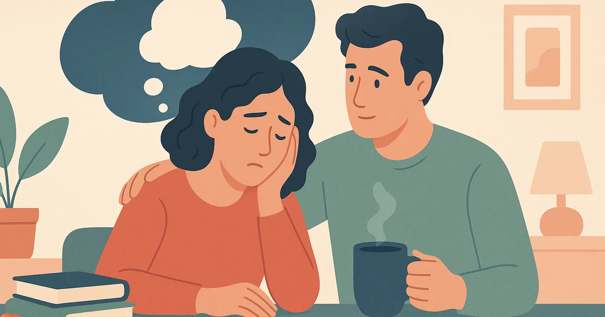 Illustration of Mental Load and Emotional Exhaustion — Balance Together relationship coaching for couples and partners
