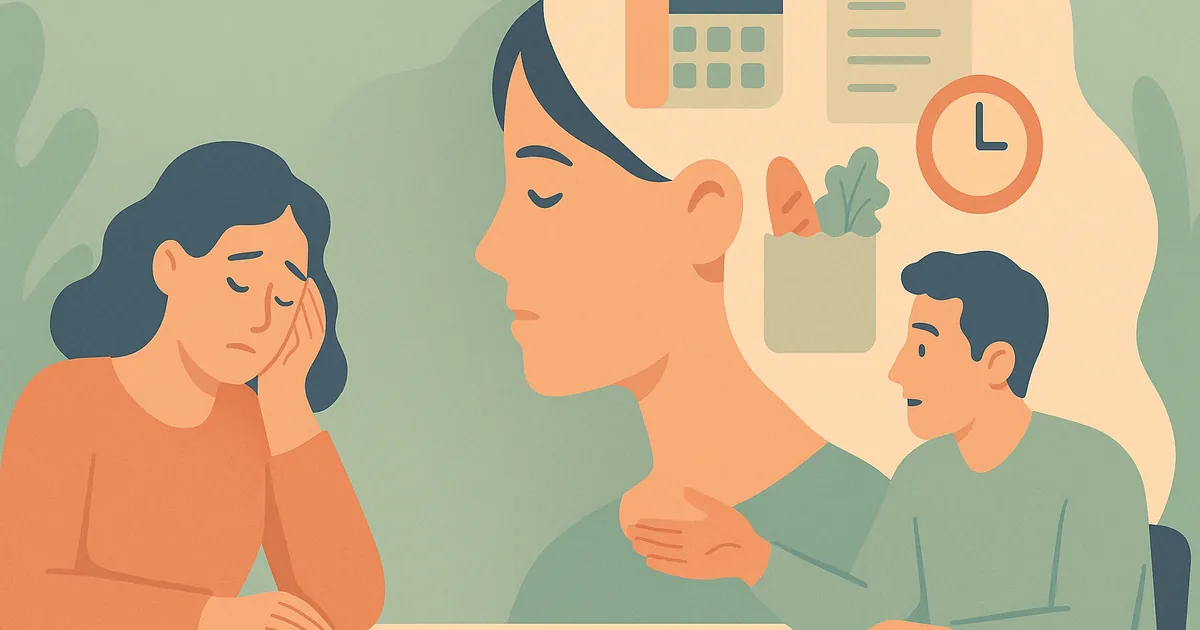 Illustration of Mental Load Examples in Everyday Life — Balance Together relationship coaching for couples and partners