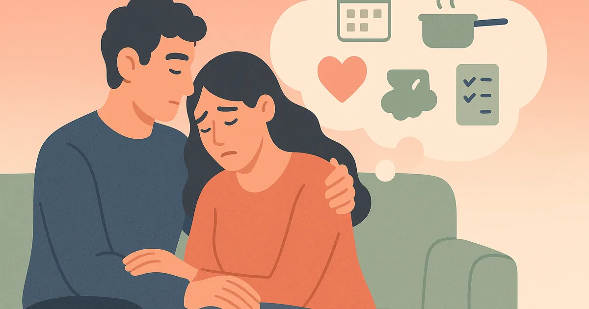 Illustration of What Is Mental Load in a Relationship? (Complete Guide) — Balance Together relationship coaching for couples and partners