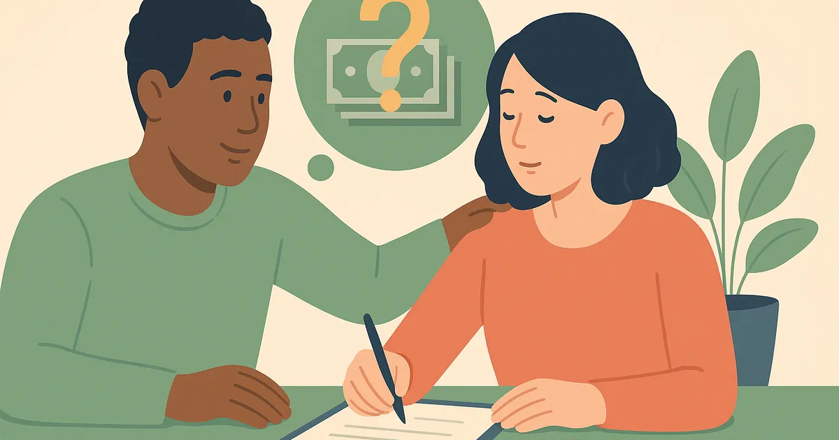 Illustration of Questions Couples Should Ask About Money — Balance Together relationship coaching for couples and partners