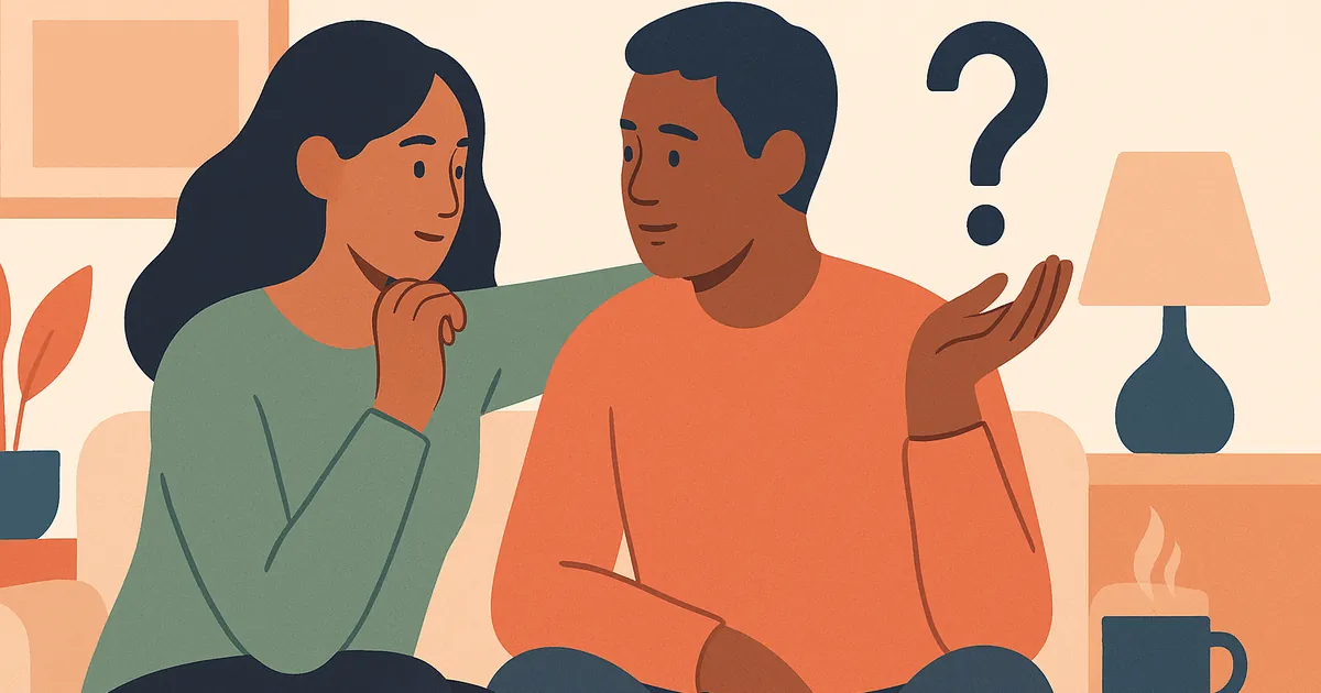 Illustration of Questions Couples Avoid Asking — Balance Together relationship coaching for couples and partners