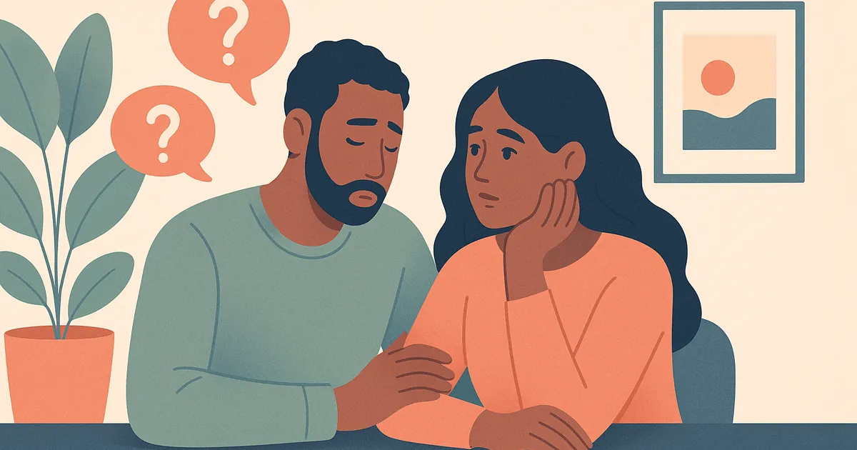 Illustration of Questions Couples Avoid but Should Ask — Balance Together relationship coaching for couples and partners