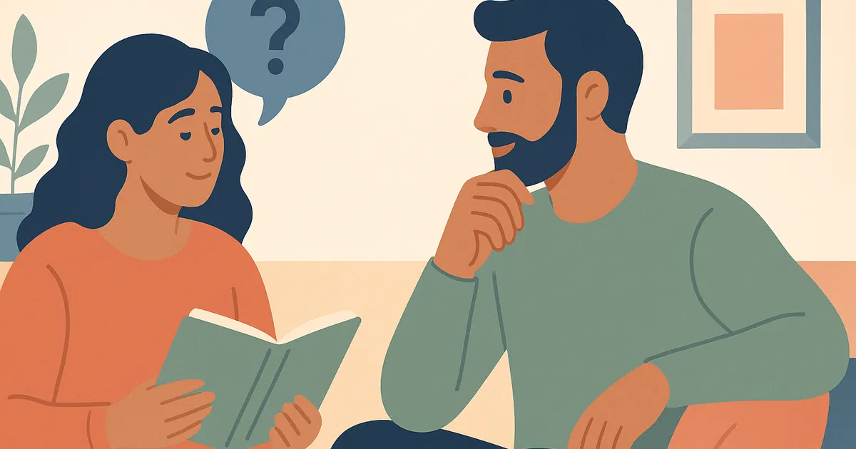 結婚前にカップルが尋ねるべき質問のイラスト - カップルとパートナーのためのBalance Together関係コーチング