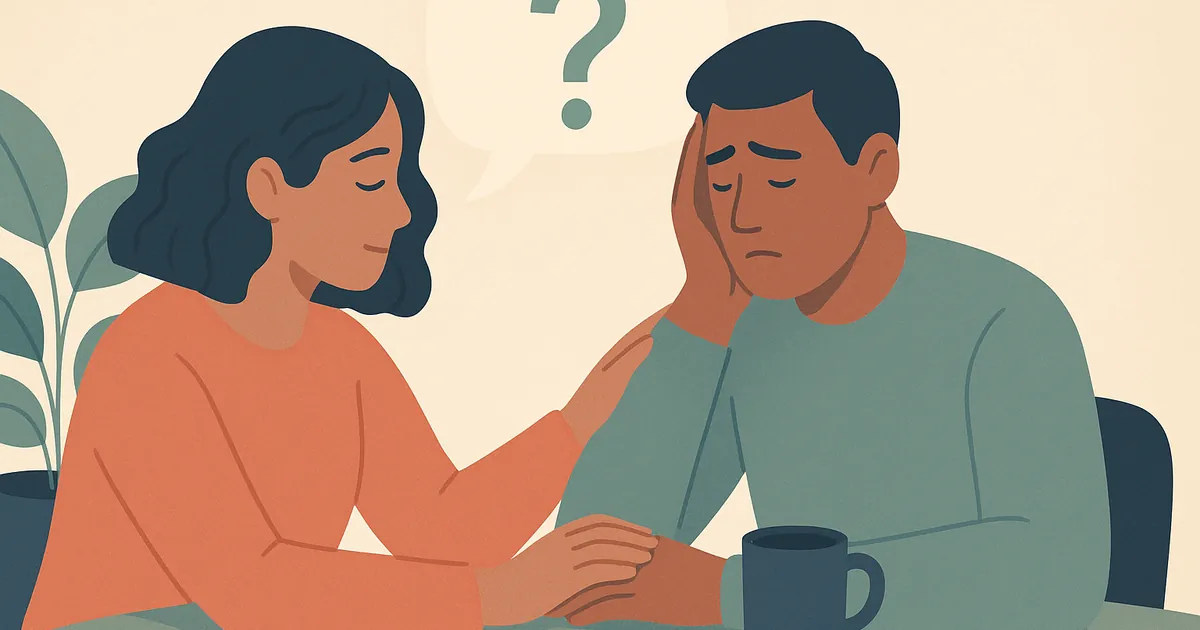 Illustration of Questions for Couples During Tough Times — Balance Together relationship coaching for couples and partners