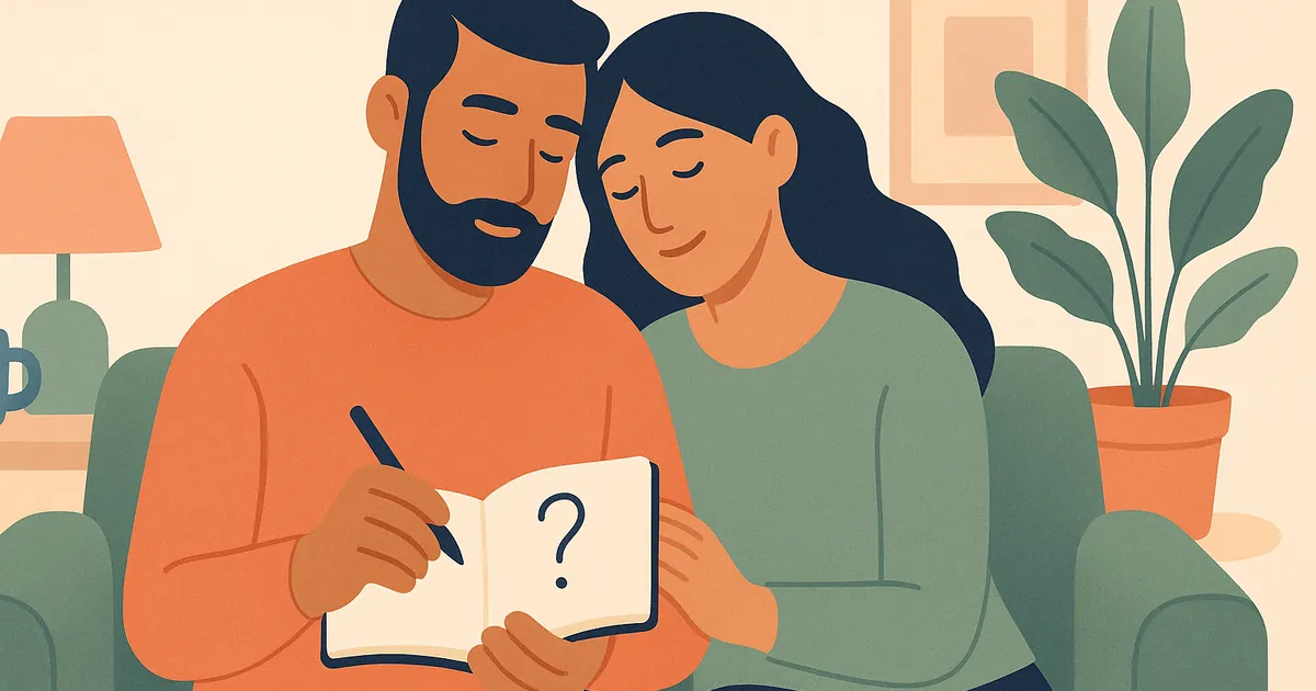 Illustration of Questions for Married Couples to Deepen Your Connection — Balance Together relationship coaching for couples and partners