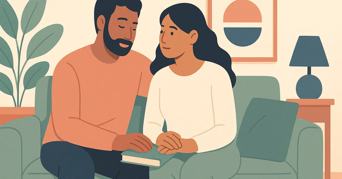 Illustration of How to Start Relationship Check-Ins Without It Feeling Awkward — Balance Together relationship coaching for couples and partners