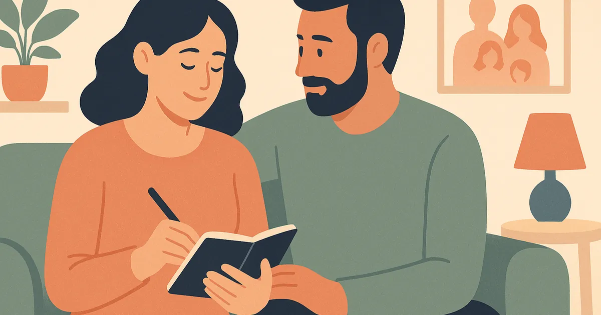 Illustration of Relationship Check-in for Parents: Reconnecting Beyond the Kids — Balance Together relationship coaching for couples and partners