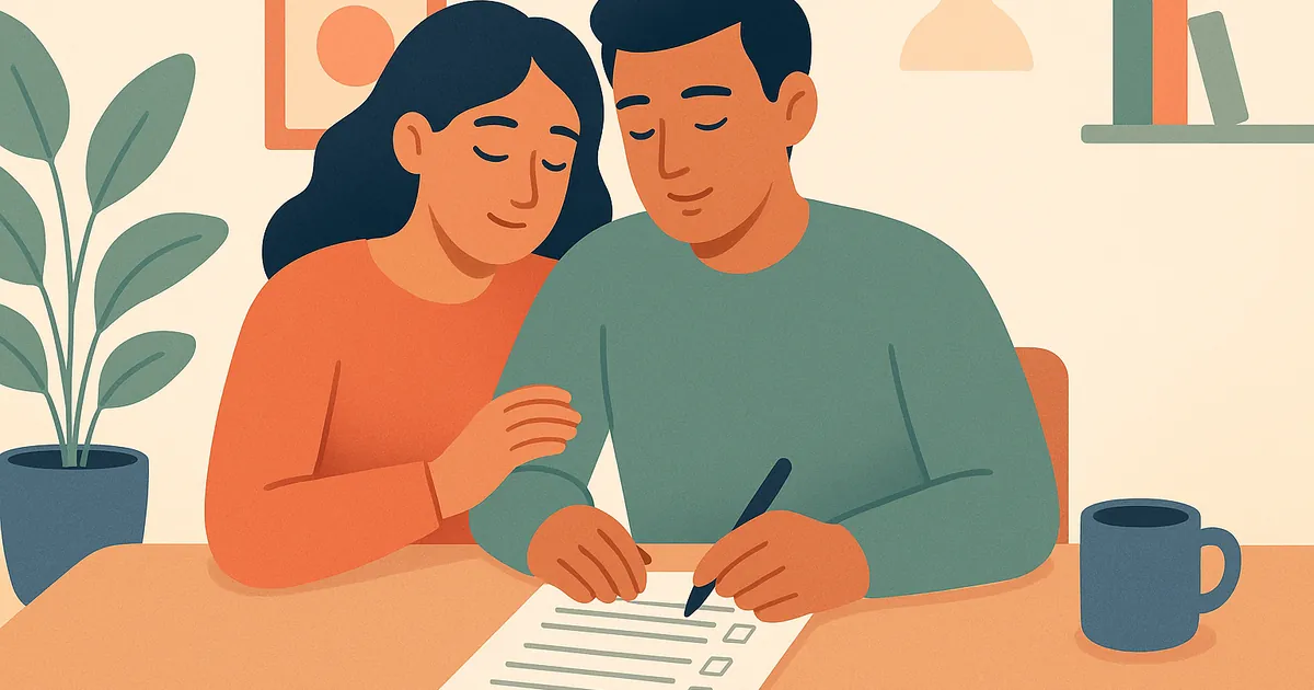Illustration of Printable Relationship Check-in: Free Templates to Strengthen Your Connection — Balance Together relationship coaching for couples and partners