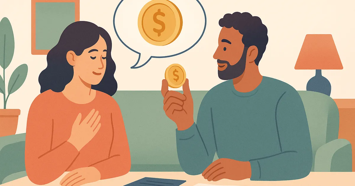 Illustration of How to Talk About Money in a Relationship — Balance Together relationship coaching for couples and partners