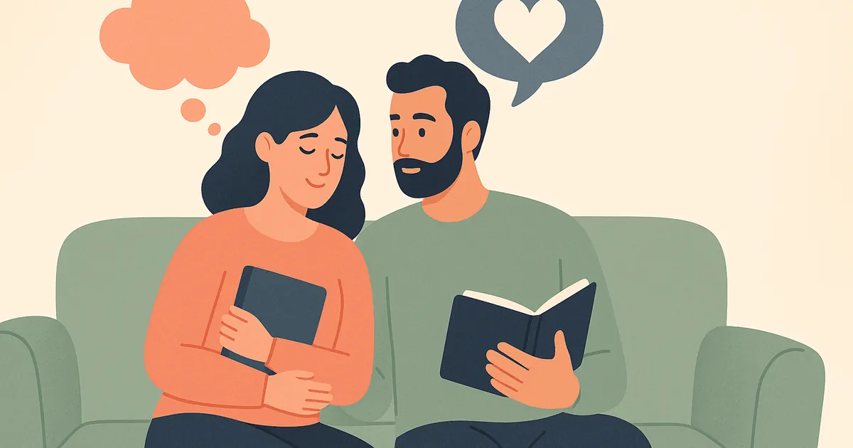 Illustration of Thinking vs Feeling in Relationships — Balance Together relationship coaching for couples and partners